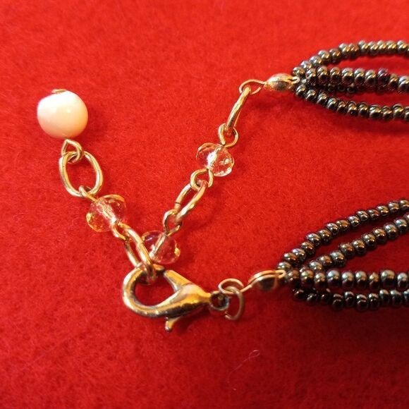 Four Strand Shell and Beaded necklace Cottagecore Nautical - Picture 7 of 7